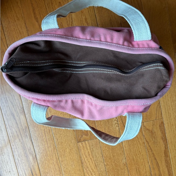 Pink and Brown Lands End Tote Bag - Picture 7 of 9